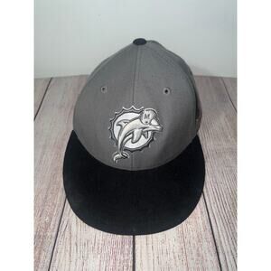 Miami Dolphins Reebok Grey Embroidered Official NFL Sideline Hat Sz 7 1/4